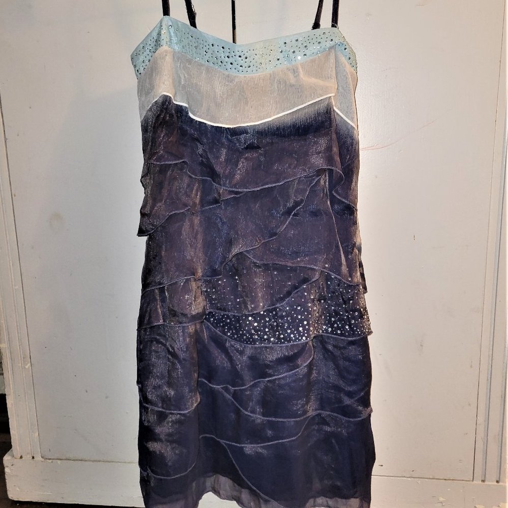 NWT! En Vouge Blue/Sparkle Party Dress - S
